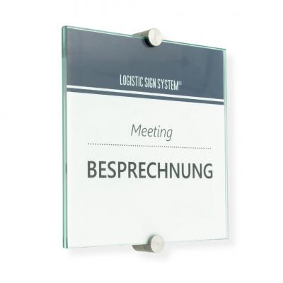 Türschild VITRUM K , Glasschild, Büroschild, Doppelglasschild
